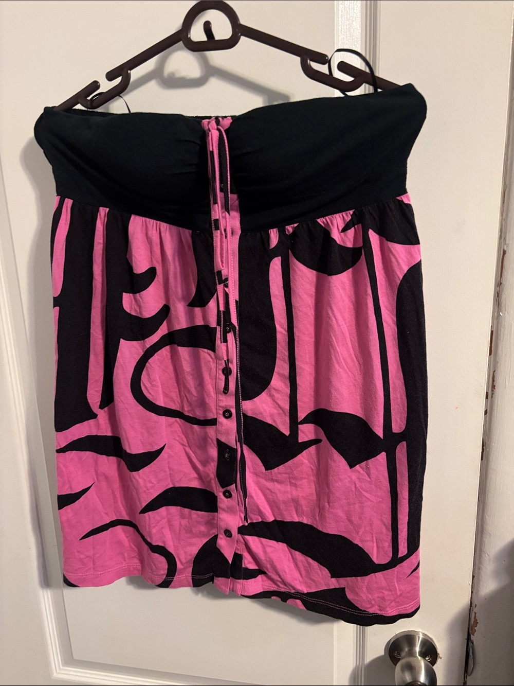 Fox Black and Hot Pink Graphic Strapless Mini Skirt